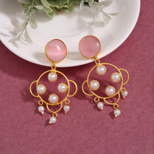 Pink Color Amrapali Earrings (AMPE429PNK) - preyans.com