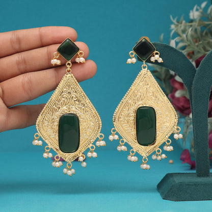 Green Color Amrapali Earrings - Preyans.com