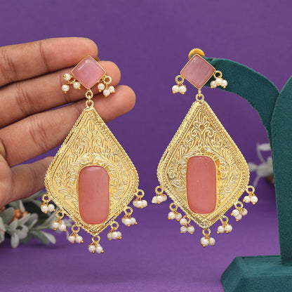 Pink Color Amrapali Earrings (AMPE432PNK) - preyans.com