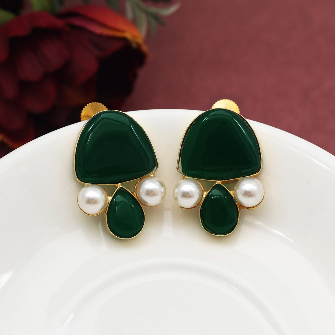 Green Color Amrapali Earrings (AMPE435GRN) - preyans.com