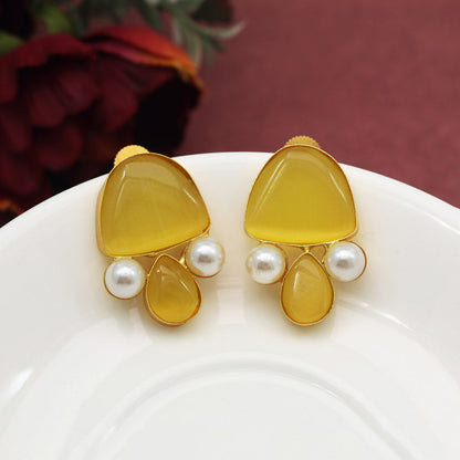 Yellow Color Amrapali Earrings (AMPE435YLW) - preyans.com