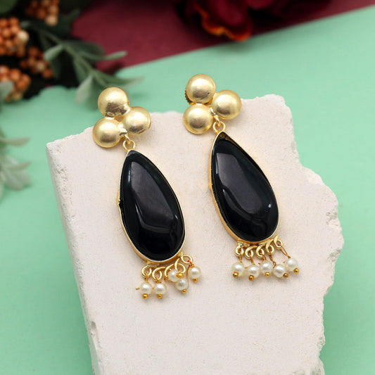 Black Color Amrapali Earrings (AMPE436BLK) - preyans.com