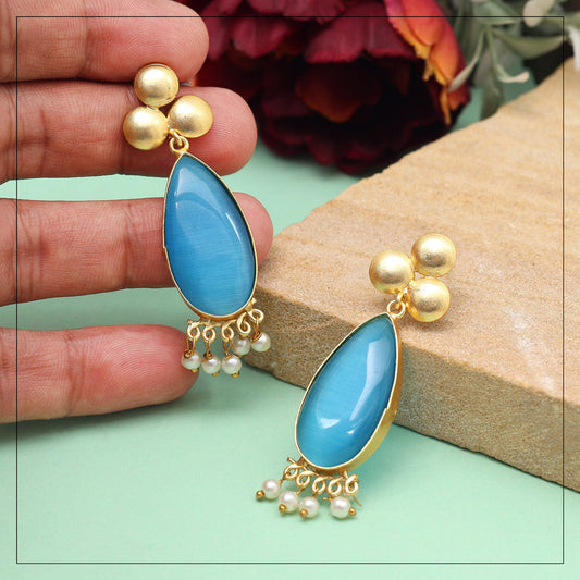 Sky Blue Color Amrapali Earrings (AMPE436SBLU) - preyans.com