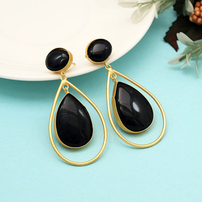 Black Color Amrapali Earrings (AMPE437BLK) - preyans.com