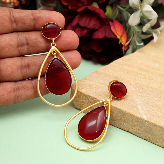 Maroon Color Amrapali Earrings (AMPE437MRN) - preyans.com