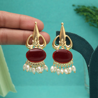 Red Color Amrapali Earrings (AMPE450RED) - Preyans.com