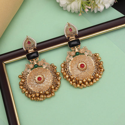 Black Color Amrapali Earrings (AMPE451BLK) - Preyans.com