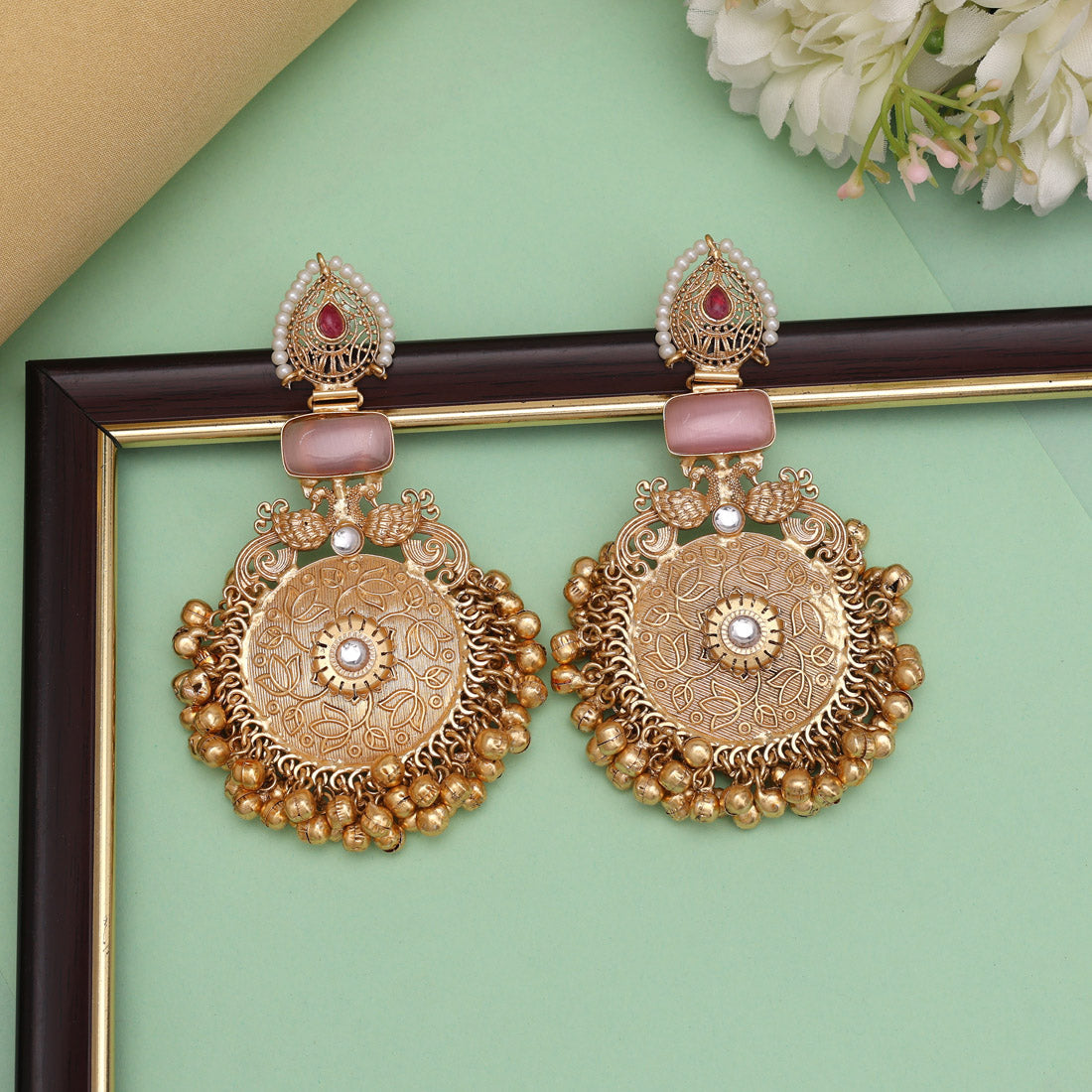 Pink Color Amrapali Earrings (AMPE451PNK) - Preyans.com