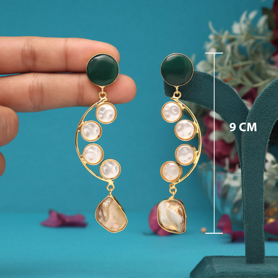 Green Color Amrapali Earrings - Preyans.com