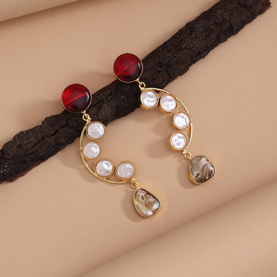 Maroon Color Amrapali Earrings - Preyans.com