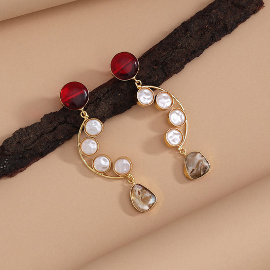 Maroon Color Amrapali Earrings - Preyans.com