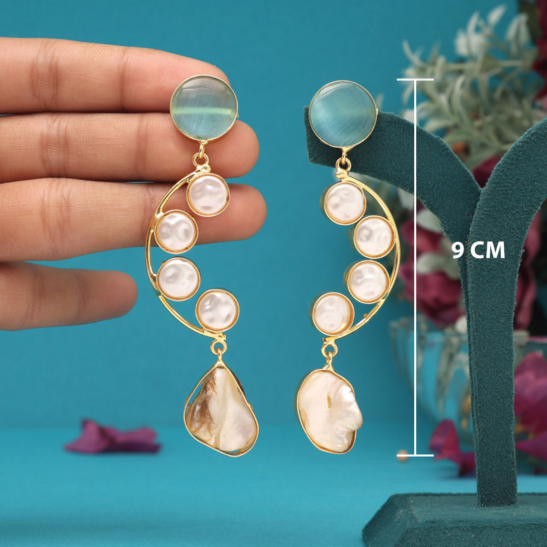 Sky Blue Color Amrapali Earrings - Preyans.com