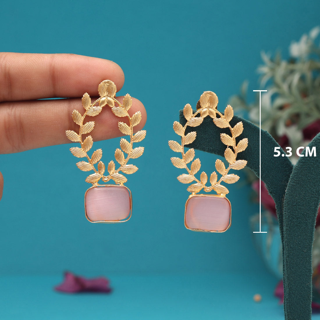 Pink Color Amrapali Earrings - Preyans.com