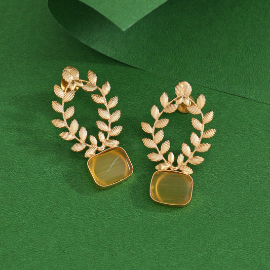 Yellow Color Amrapali Earrings - Preyans.com