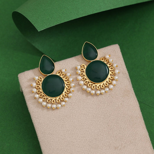Green Color Amrapali Earrings - Preyans.com