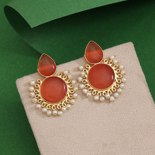 Orange Color Amrapali Earrings - Preyans.com