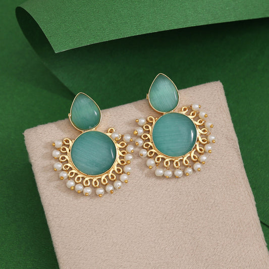 Pista Green Color Amrapali Earrings - Preyans.com