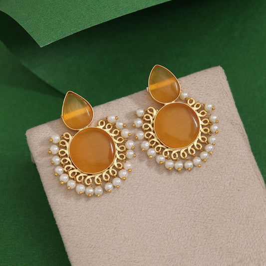 Yellow Color Amrapali Earrings - Preyans.com