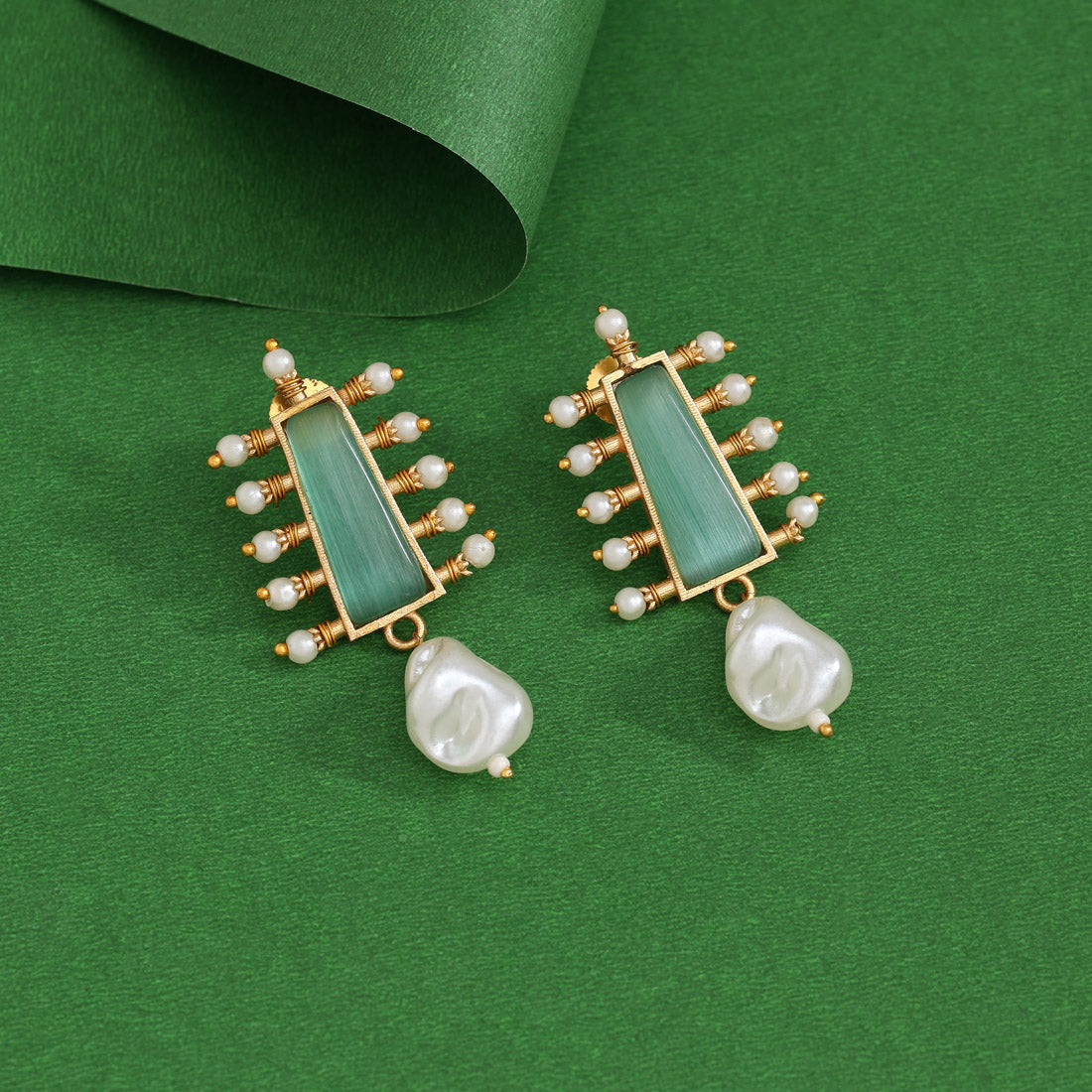 Pista Green Color Amrapali Earrings - Preyans.com