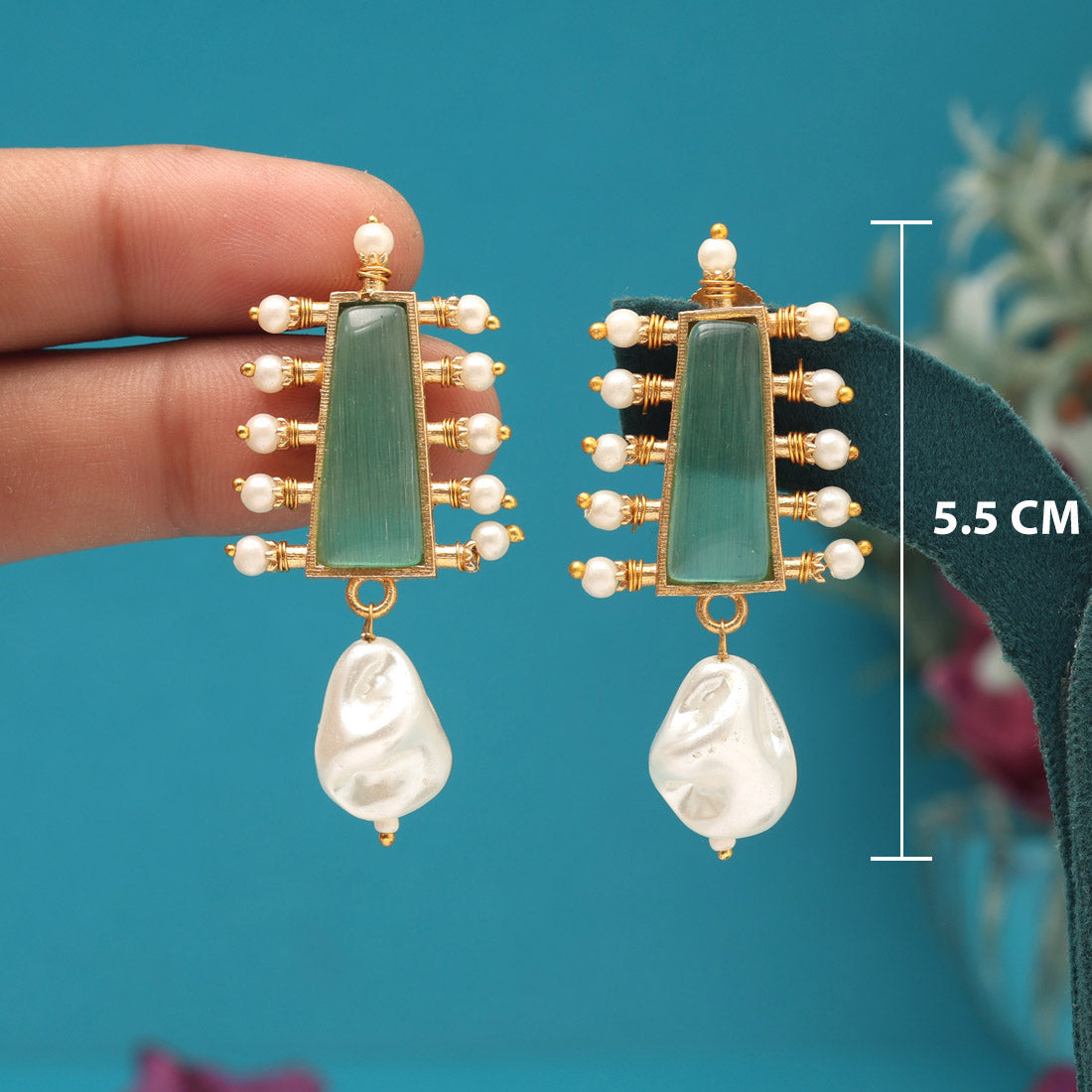 Pista Green Color Amrapali Earrings - Preyans.com
