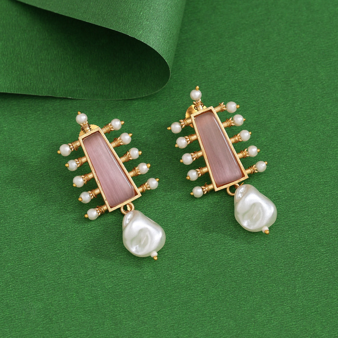 Pink Color Amrapali Earrings - Preyans.com
