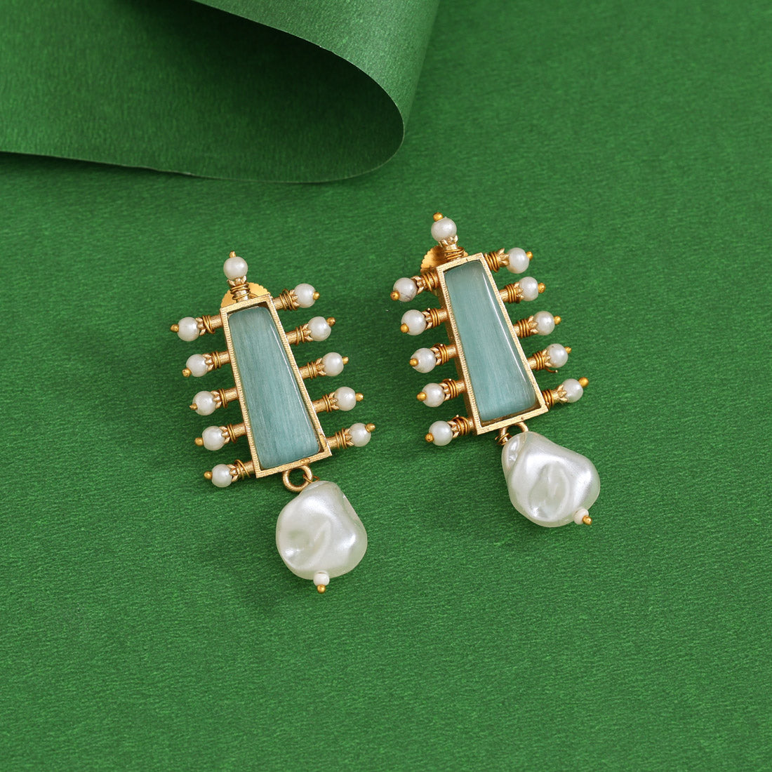Sky Blue Color Amrapali Earrings - Preyans.com