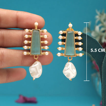 Sky Blue Color Amrapali Earrings - Preyans.com