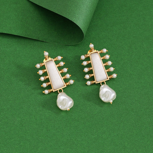 White Color Amrapali Earrings - Preyans.com