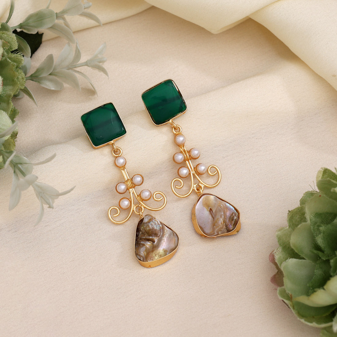 Green Color Amrapali Earrings - Preyans.com