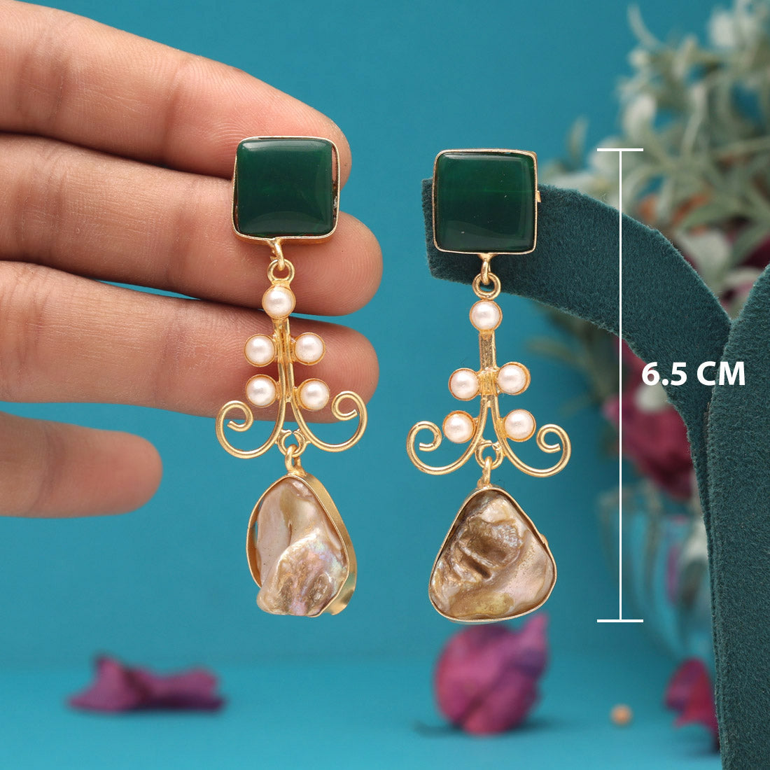 Green Color Amrapali Earrings - Preyans.com