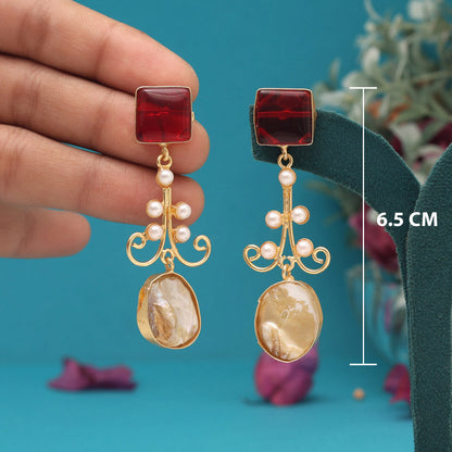Maroon Color Amrapali Earrings - Preyans.com