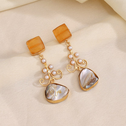 Mustard Yellow Color Amrapali Earrings - Preyans.com