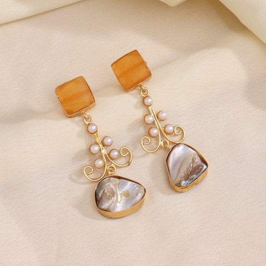 Mustard Yellow Color Amrapali Earrings - Preyans.com