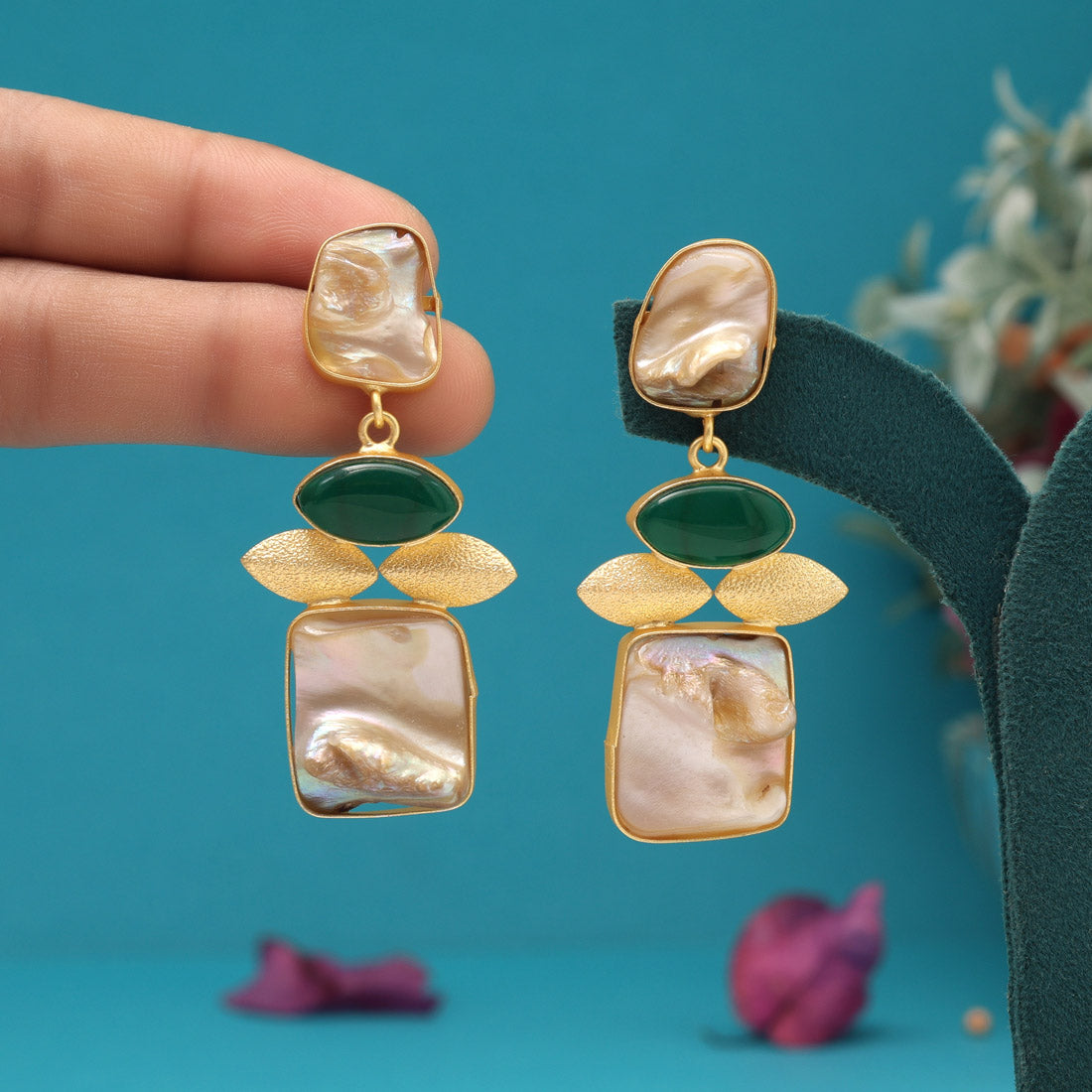 Green Color Amrapali Earrings - Preyans.com