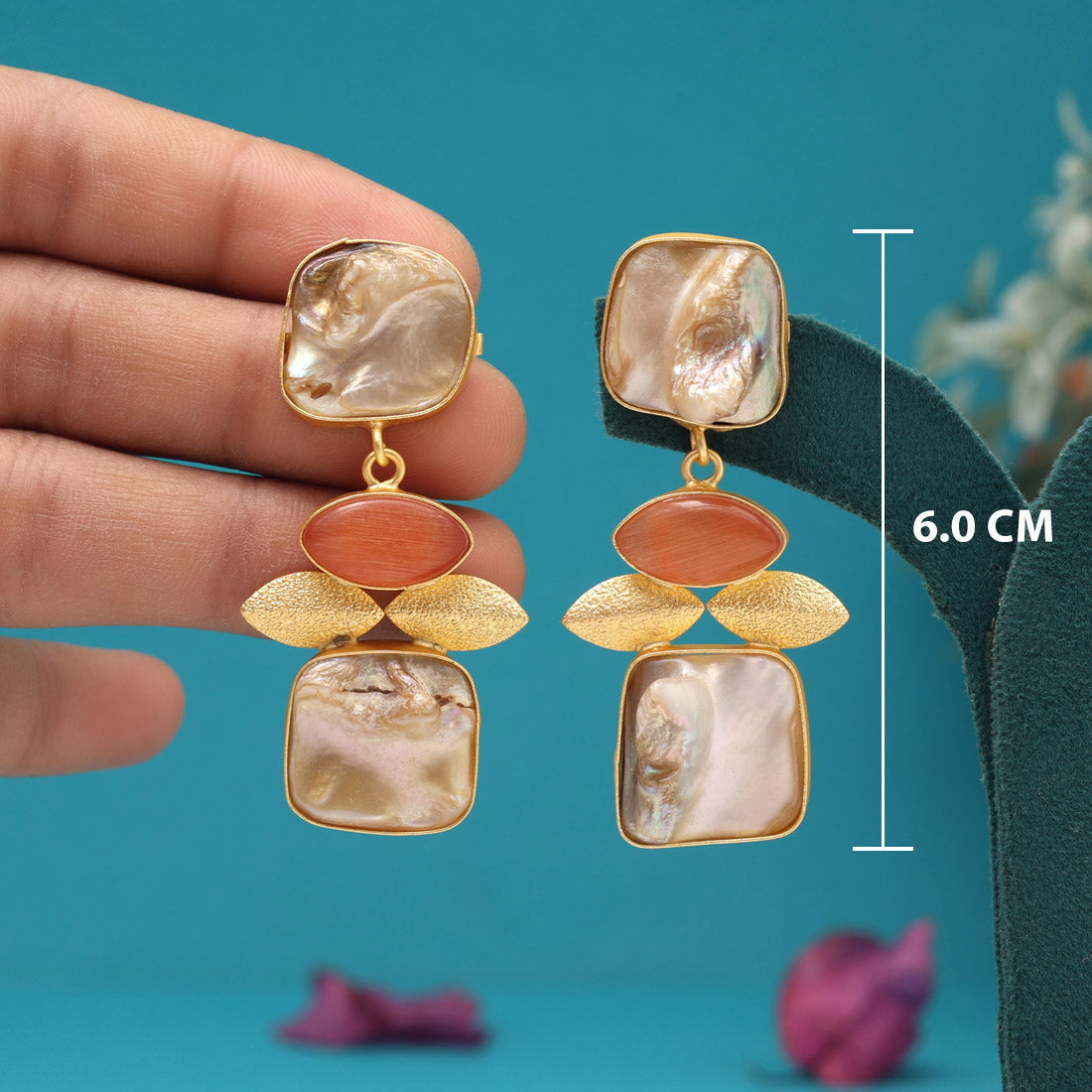 Orange Color Amrapali Earrings - Preyans.com