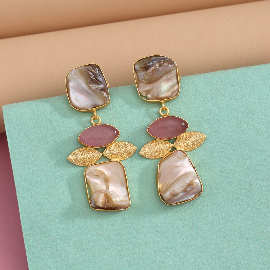 Pink Color Amrapali Earrings - Preyans.com