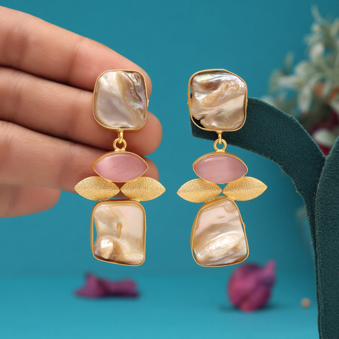 Pink Color Amrapali Earrings - Preyans.com