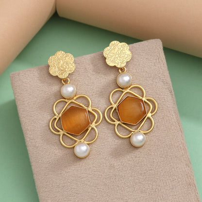 Mustard Yellow Color Amrapali Earrings - Preyans.com