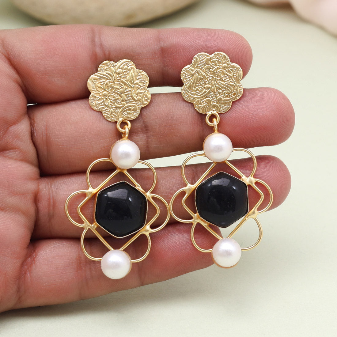 Deep Navy Blue Color Amrapali Earrings - Preyans.com