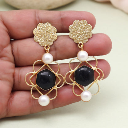 Deep Navy Blue Color Amrapali Earrings - Preyans.com