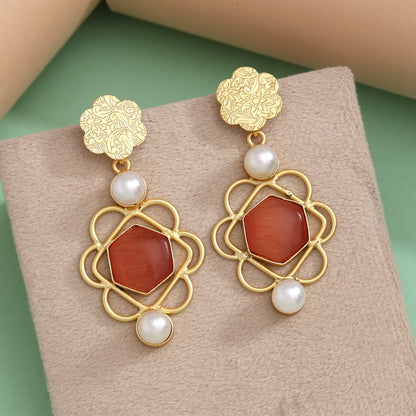Orange Color Amrapali Earrings - Preyans.com