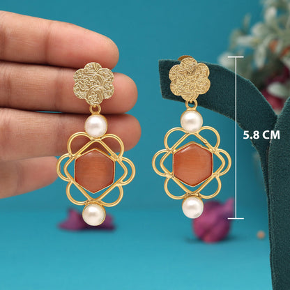 Orange Color Amrapali Earrings - Preyans.com
