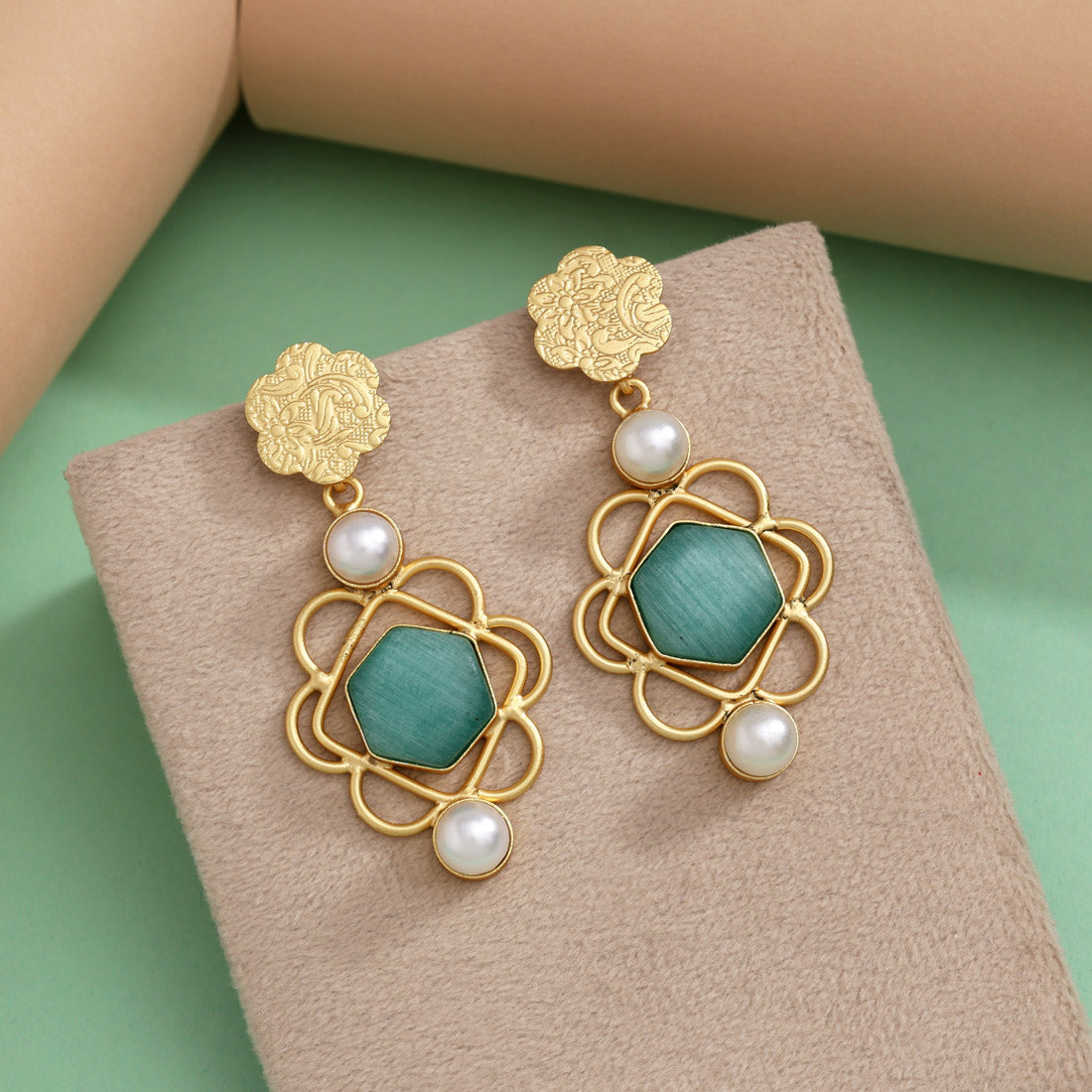 Pista Green Color Amrapali Earrings - Preyans.com