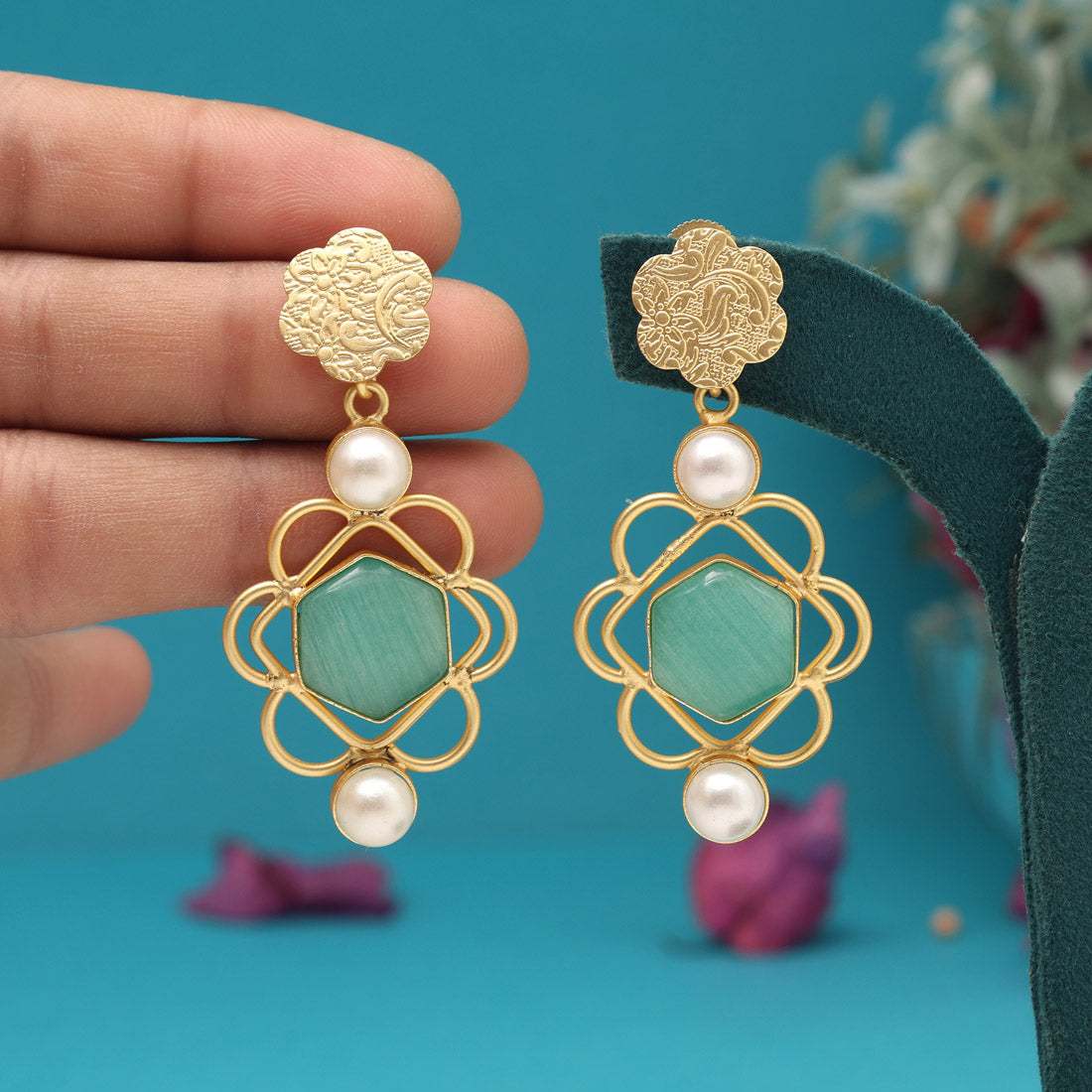 Pista Green Color Amrapali Earrings - Preyans.com