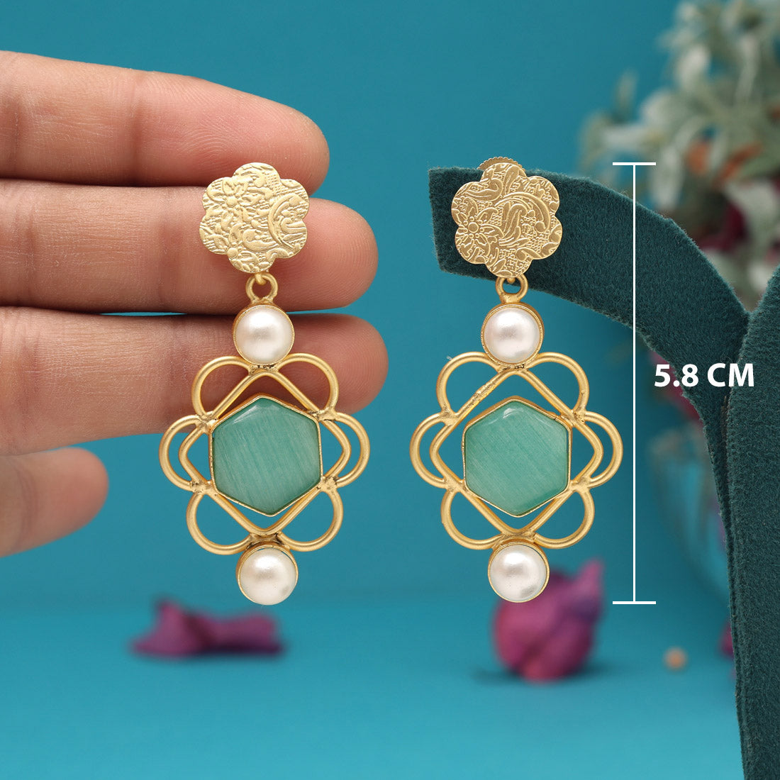 Pista Green Color Amrapali Earrings - Preyans.com