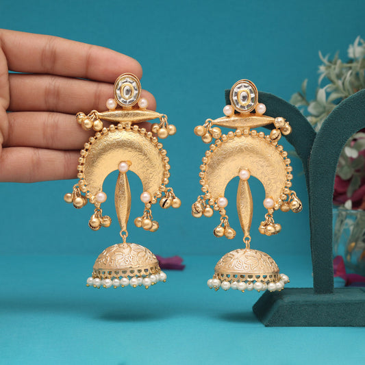 Gold Color Amrapali Earrings - Preyans.com