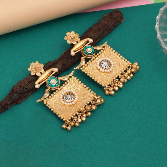 Green Color Amrapali Earrings - Preyans.com