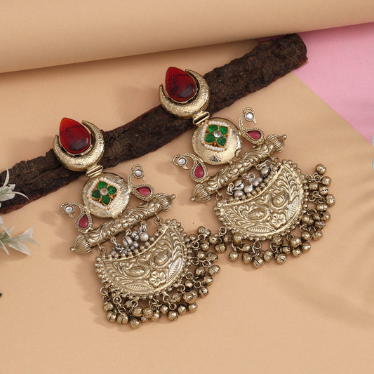 Maroon Color Amrapali Earrings - Preyans.com