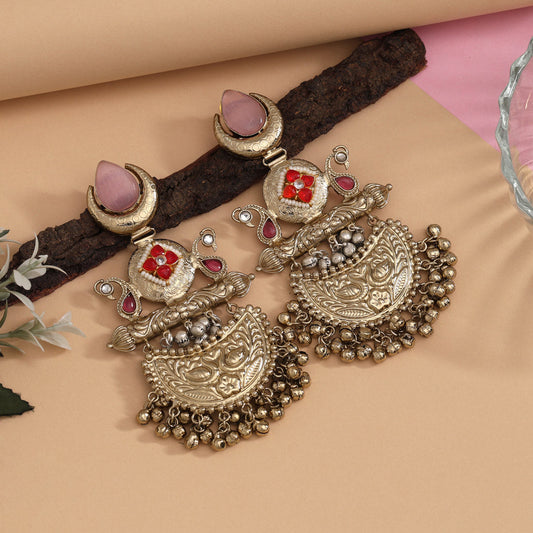 Pink Color Amrapali Earrings - Preyans.com