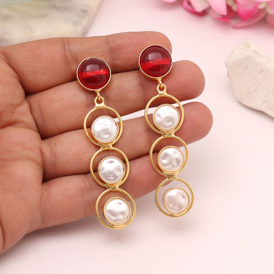 Maroon Color Amrapali Earrings - Preyans.com